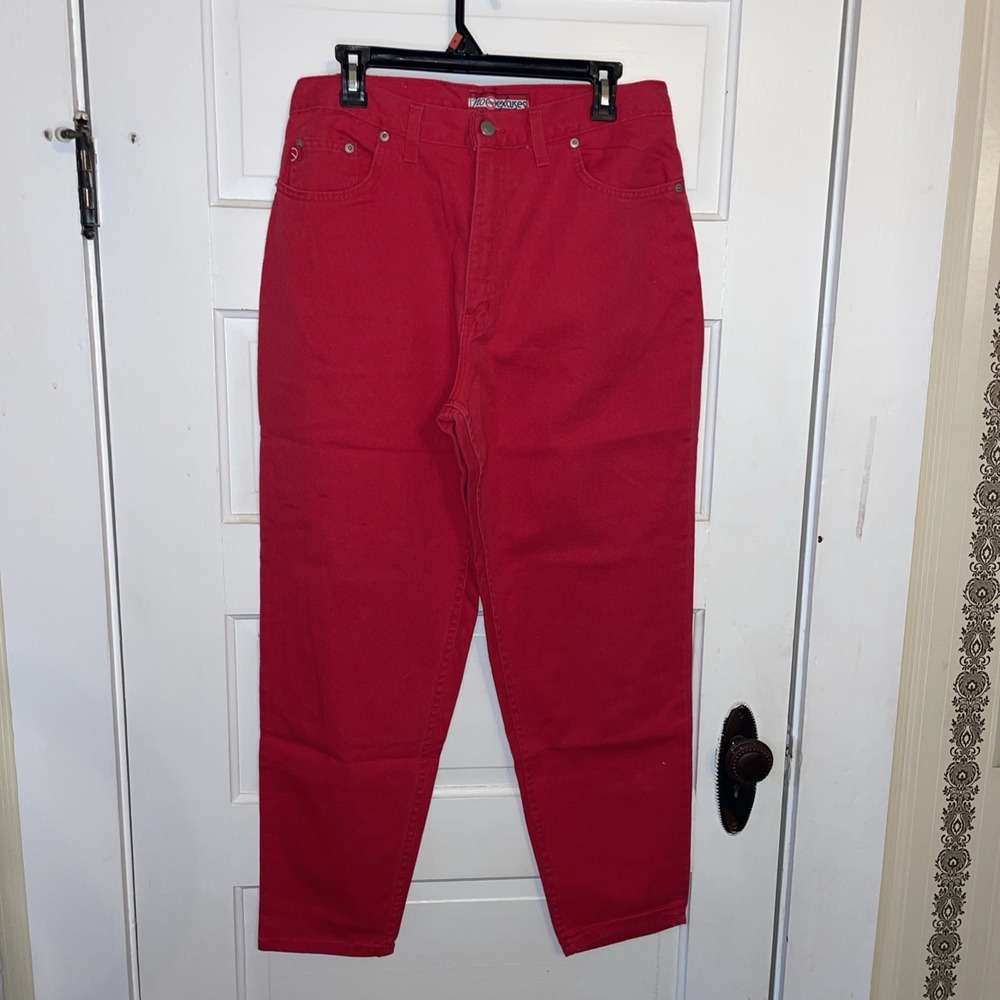 Vintage No Excuses Red‎ Denim Jeans Femme Fatale 100% Cotton 16 Reg Taper Leg
